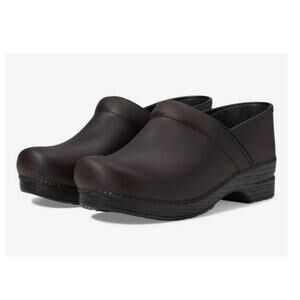 Dansko Professional Antique Brown Black Oiled Leather Classic Clogs Size 38